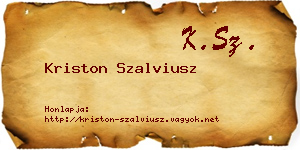Kriston Szalviusz névjegykártya